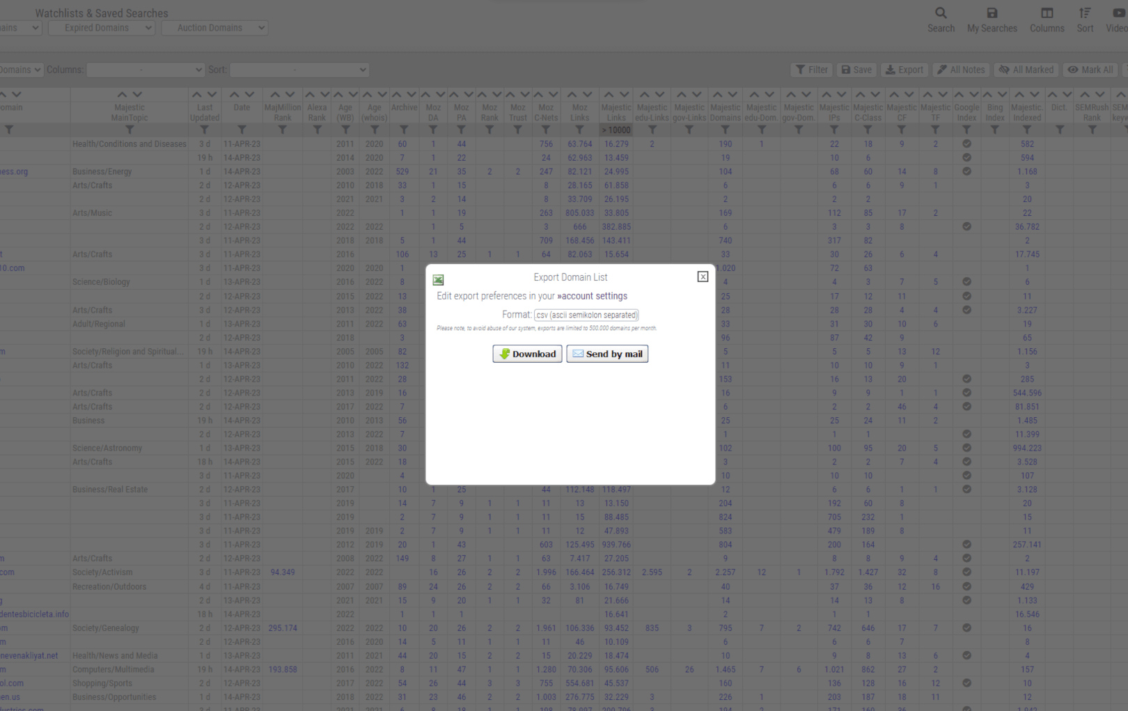 Filter Domain Search